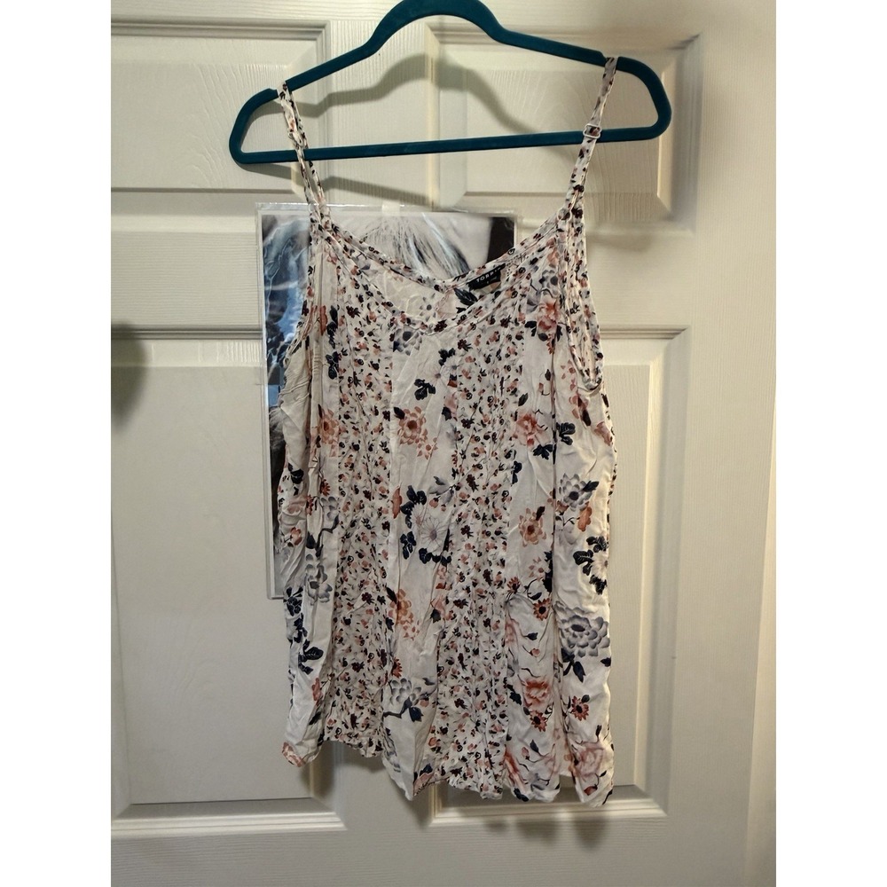 Torrid White Pink Black Floral V-Neck Sleeveless Camisole Blouse Plus Size 1